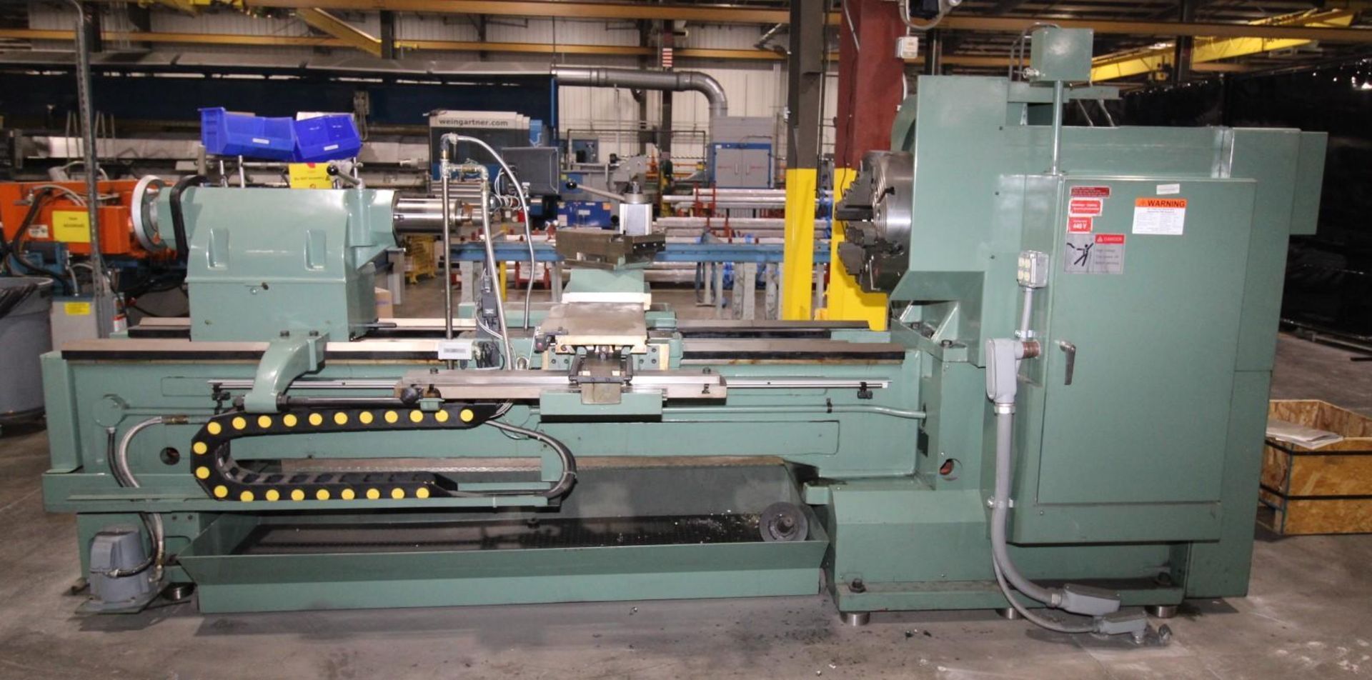 HOLLOW SPINDLE LATHE, KINGSTON HEAVY DUTY 34 HP-2000, new 2014, never used in production, 7-1/4" sp - Image 2 of 23