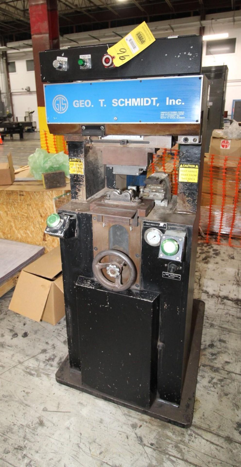 ROLL MARKING MACHINE, GEO T. SCHMIDT MDL. 175-10 MPC, 7 tons max. ram pressure, 1/2” max. ram