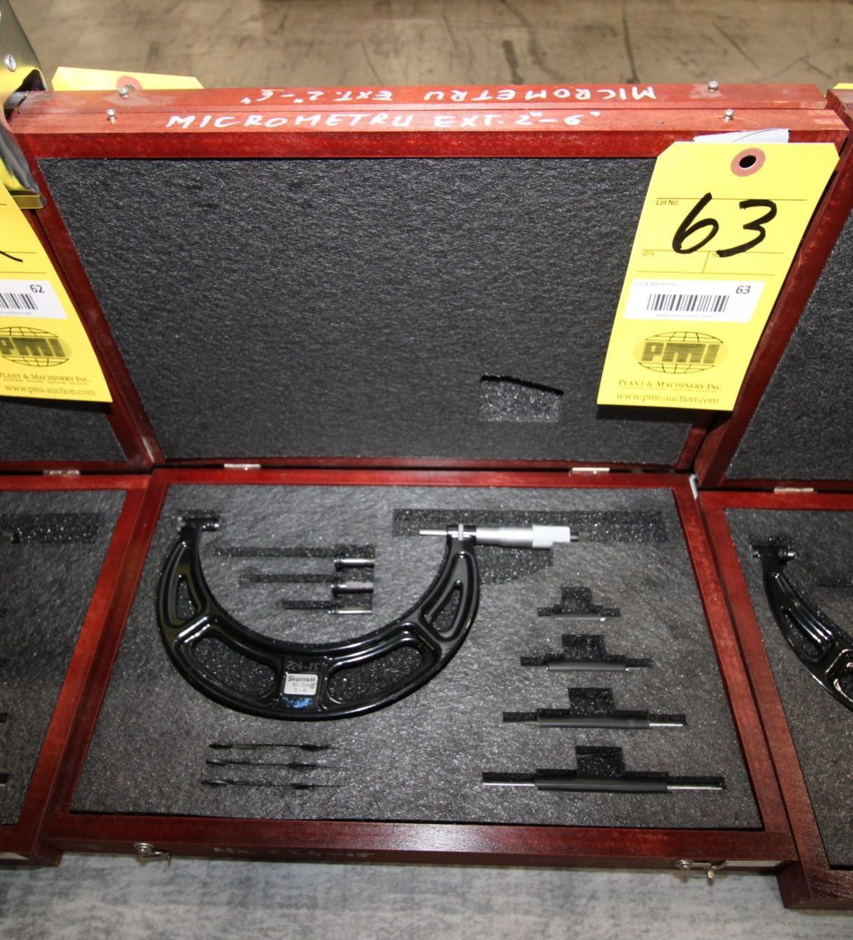 OUTSIDE MICROMETER, STARRETT MDL. 224 ARLZ SERIES, 2 to 6" range, Interchangeable-Anvil