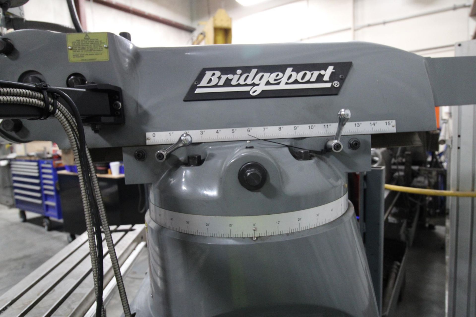 VERTICAL TURRET MILL, BRIDGEPORT SERIES 1, 9” x 48” tbl., 3-way pwr. feed, Acurite 2-axis D.R.O, 2- - Image 7 of 14