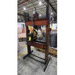 H-FRAME PRESS, 40"W. X 74" TALL W/ ENERPAC MDL. ZU4308JB, PORTABLE ELECTRIC HYDRAULIC PUMP, 115