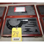 OUTSIDE MICROMETER, STARRETT MDL. 224 AARLZ SERIES, 0 to 4" range, Interchangeable-Anvil micrometer,