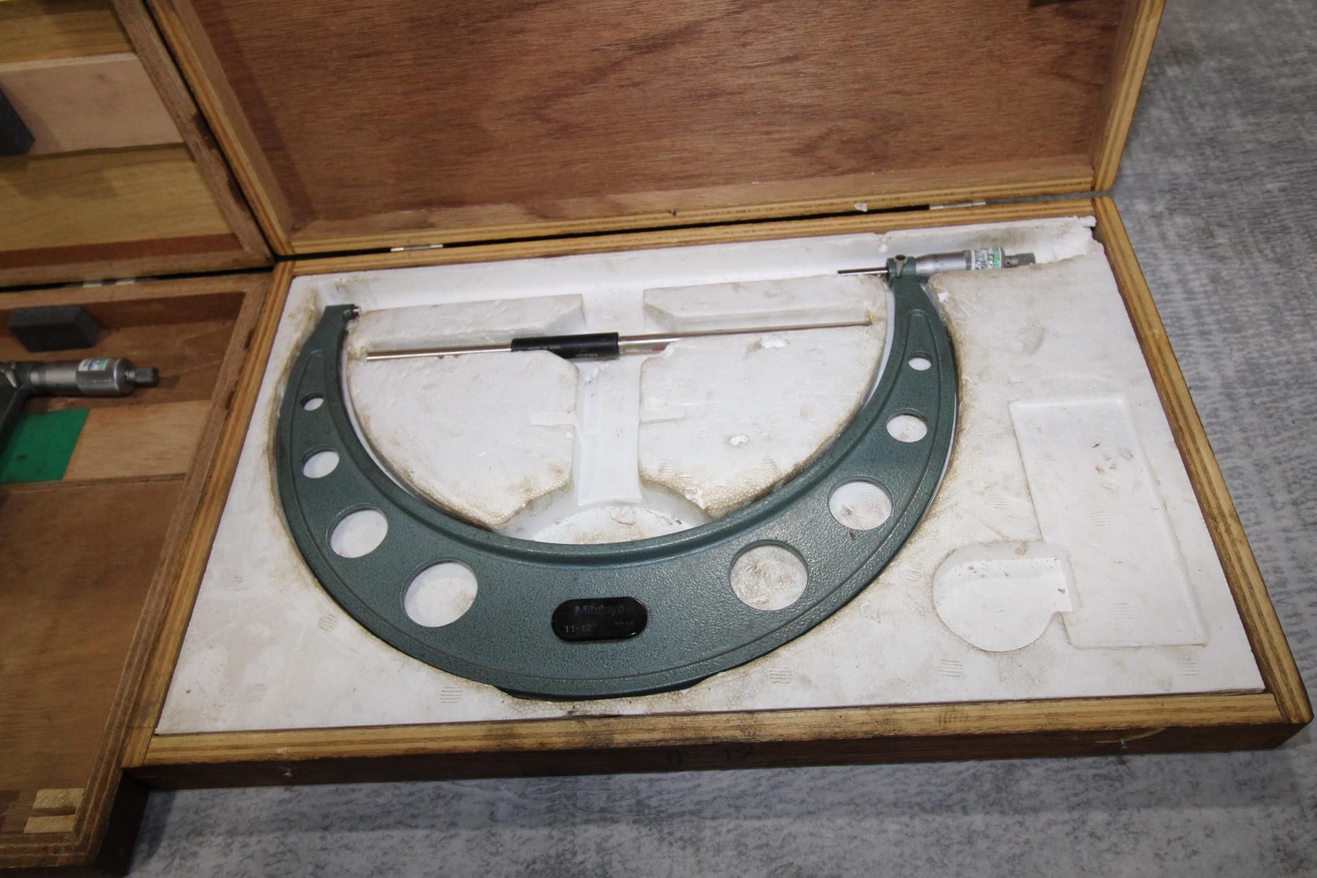 OUTSIDE MICROMETER, MITUTOYO MDL. 103-226, 11 to 12" range, .001"/ 0.01 mm resolution, w/ ratchet - Image 2 of 2
