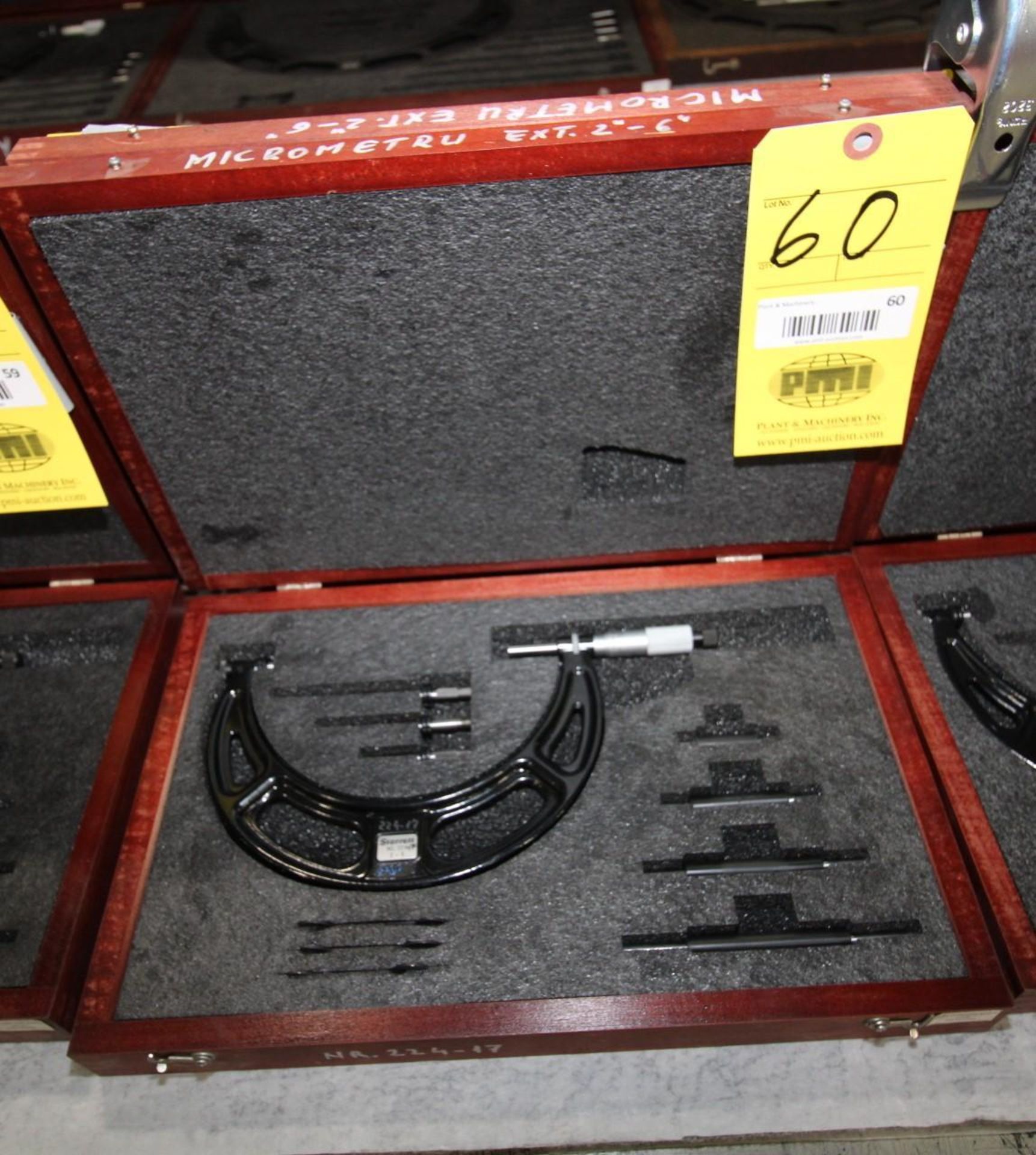 OUTSIDE MICROMETER, STARRETT MDL. 224 ARLZ SERIES, 2 to 6" range, Interchangeable-Anvil