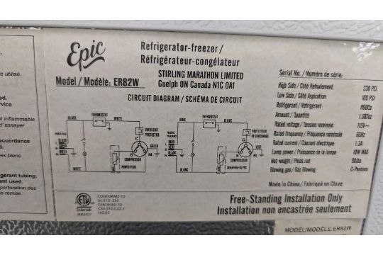 STIRLING, EPIC, ER82W, REFRIGERATOR/FREEZER - Image 2 of 3