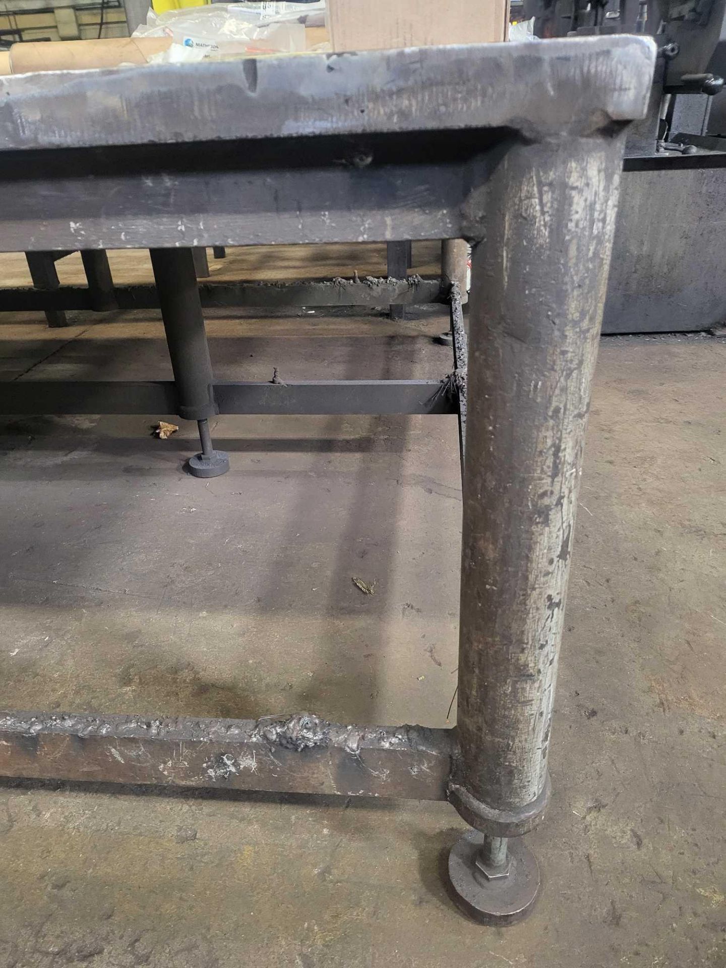 108" x 74" x 1-5/8" Heavy Duty Steel Fabrication Table w/Leg Levelers - Image 2 of 2