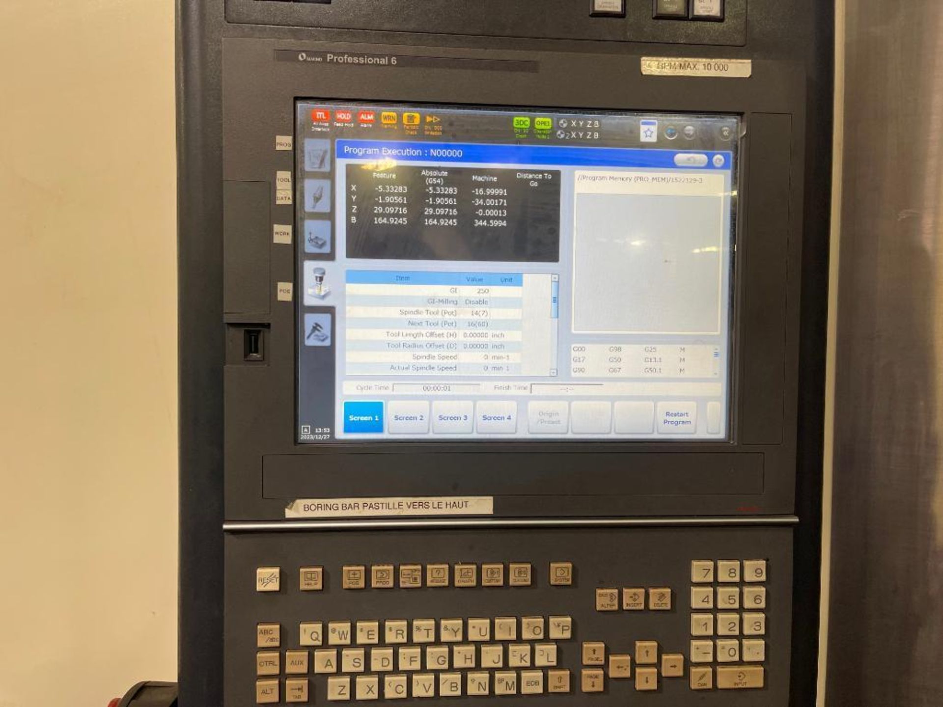 2017 Makino Model A81NX 2,600-Lb. 4-Axis CNC Horizontal Machining ...