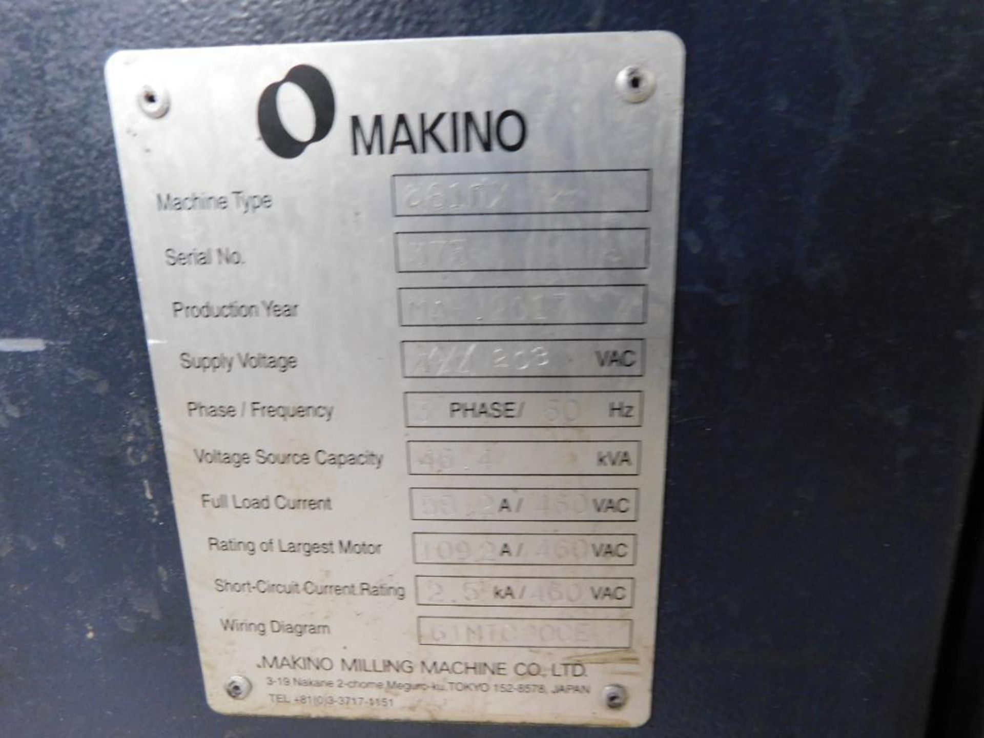 2017 Makino Model A81NX 2,600-Lb. 4-Axis CNC Horizontal Machining ...