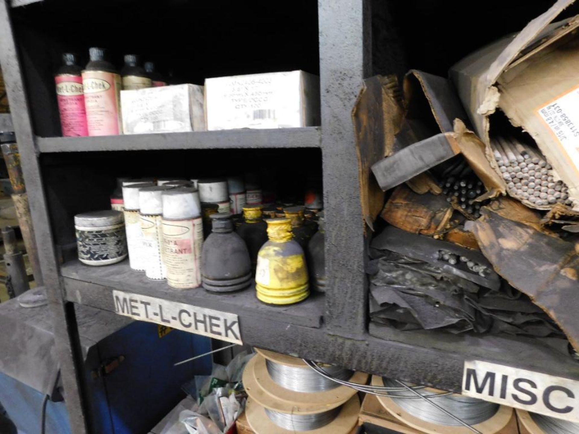 LOT: Rack w/Large Supply of Welding Wire & Electrode Supplies - Image 3 of 9