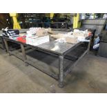 108" x 74" x 1-5/8" Heavy Duty Steel Fabrication Table w/Leg Levelers