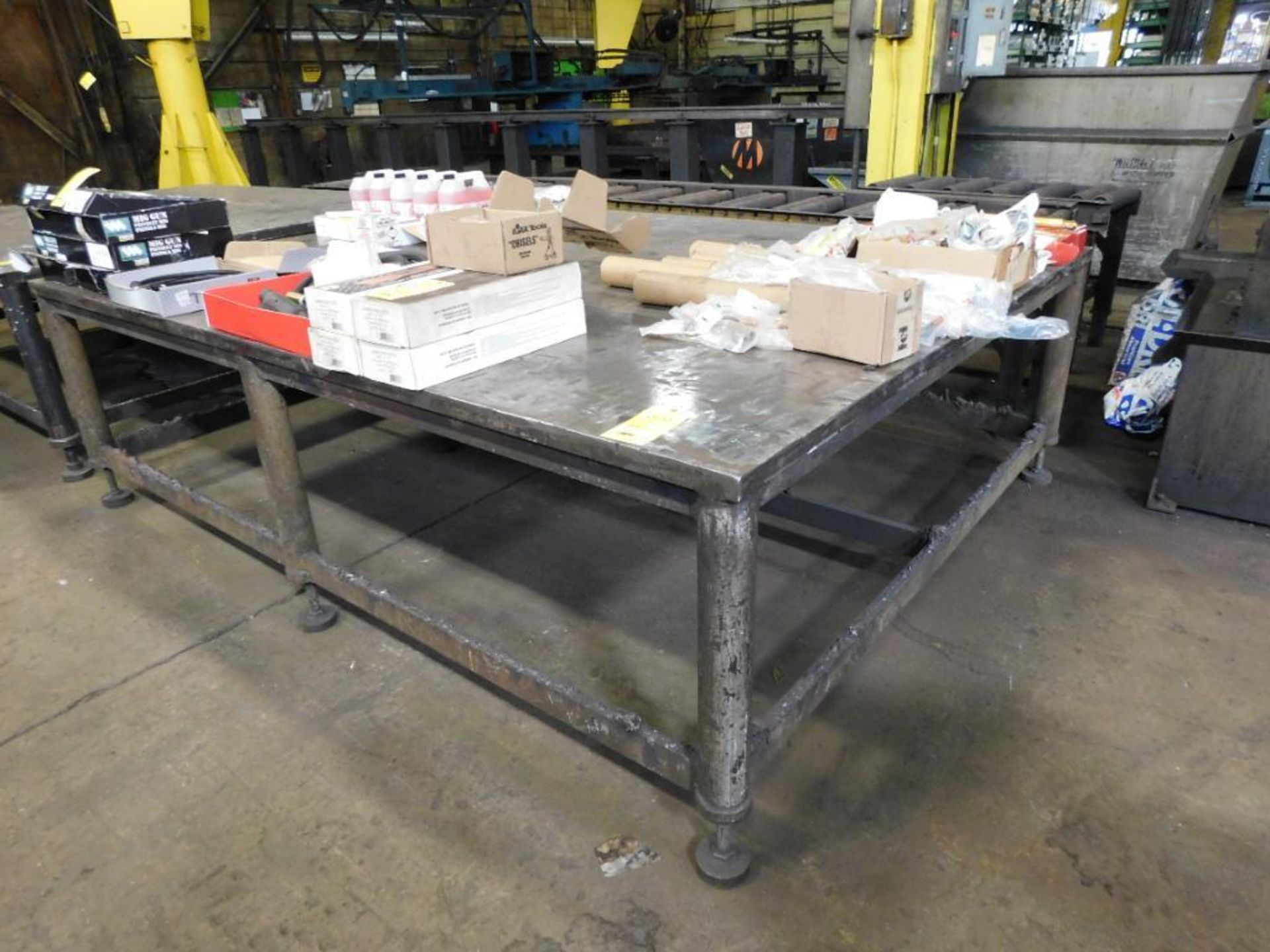 108" x 74" x 1-5/8" Heavy Duty Steel Fabrication Table w/Leg Levelers