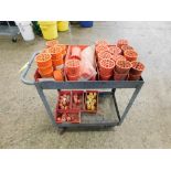 LOT: Rolling Shop Cart w/Assorted Rhino Foot Magnetic Support Blocks