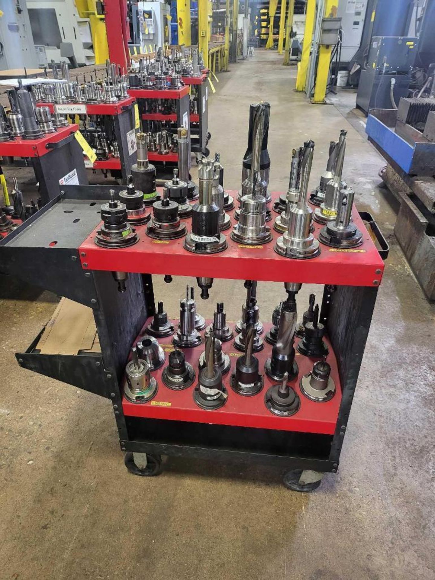 LOT: Tool Cart w/(36) Pieces of CAT 50 Tool Holders & Assorted Tooling - Image 4 of 8