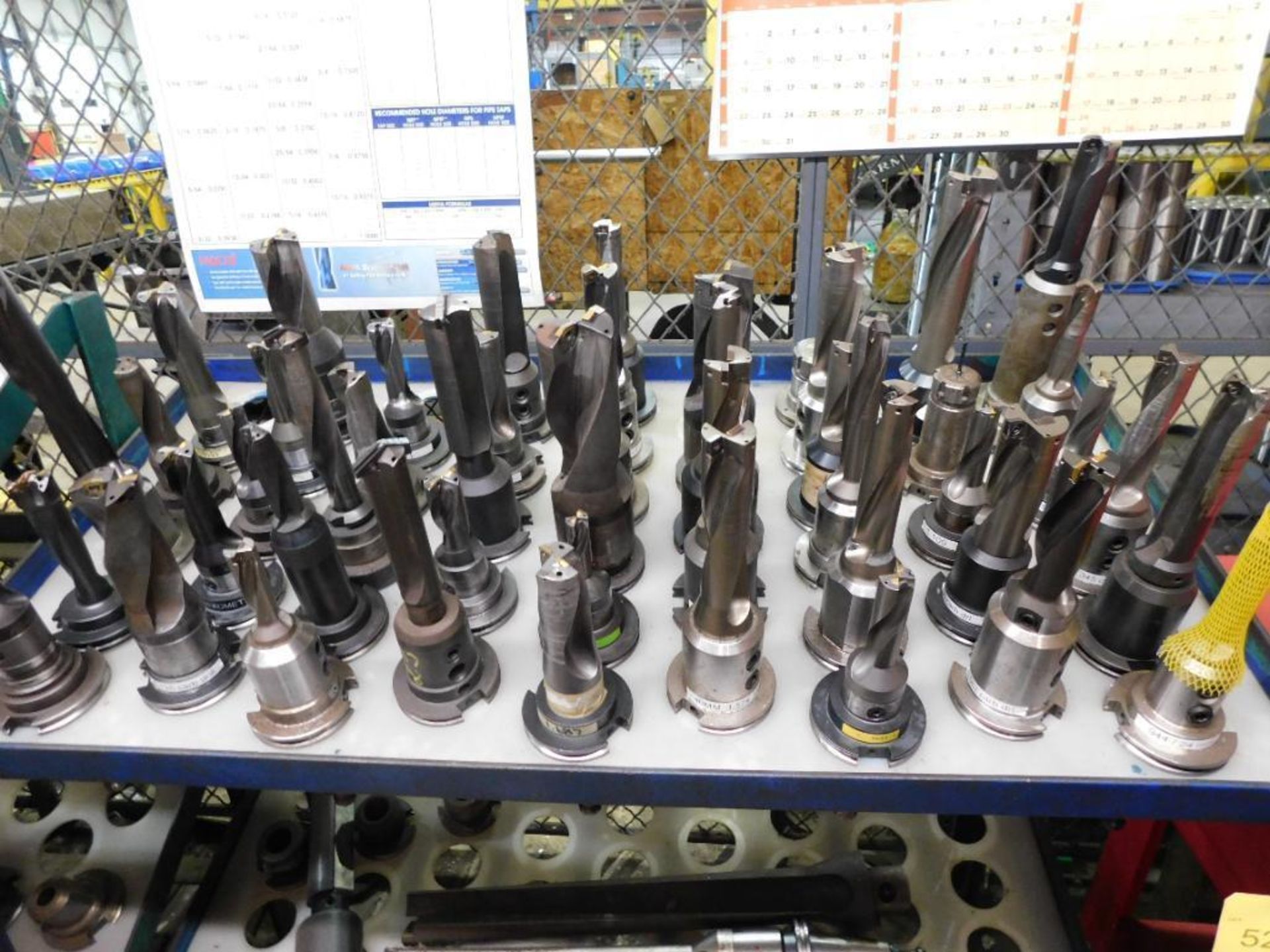 LOT: Rack w/(47) Pieces of CAT 50 Tool Holders & Assorted Tooling