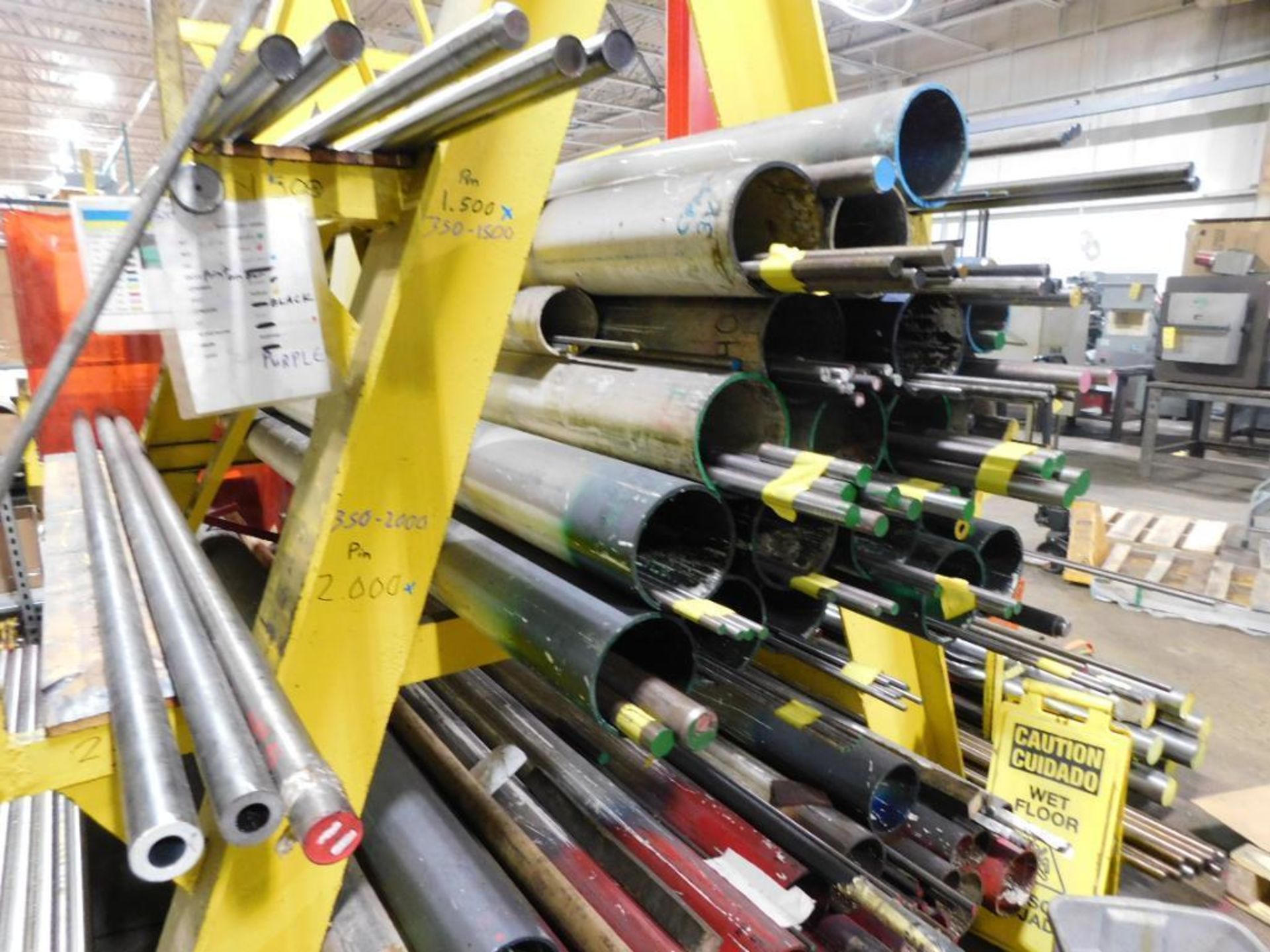 LOT: A-Frame Rack w/Large Quantity Solid Round Stock, A2, 6150, M2, H13 ...