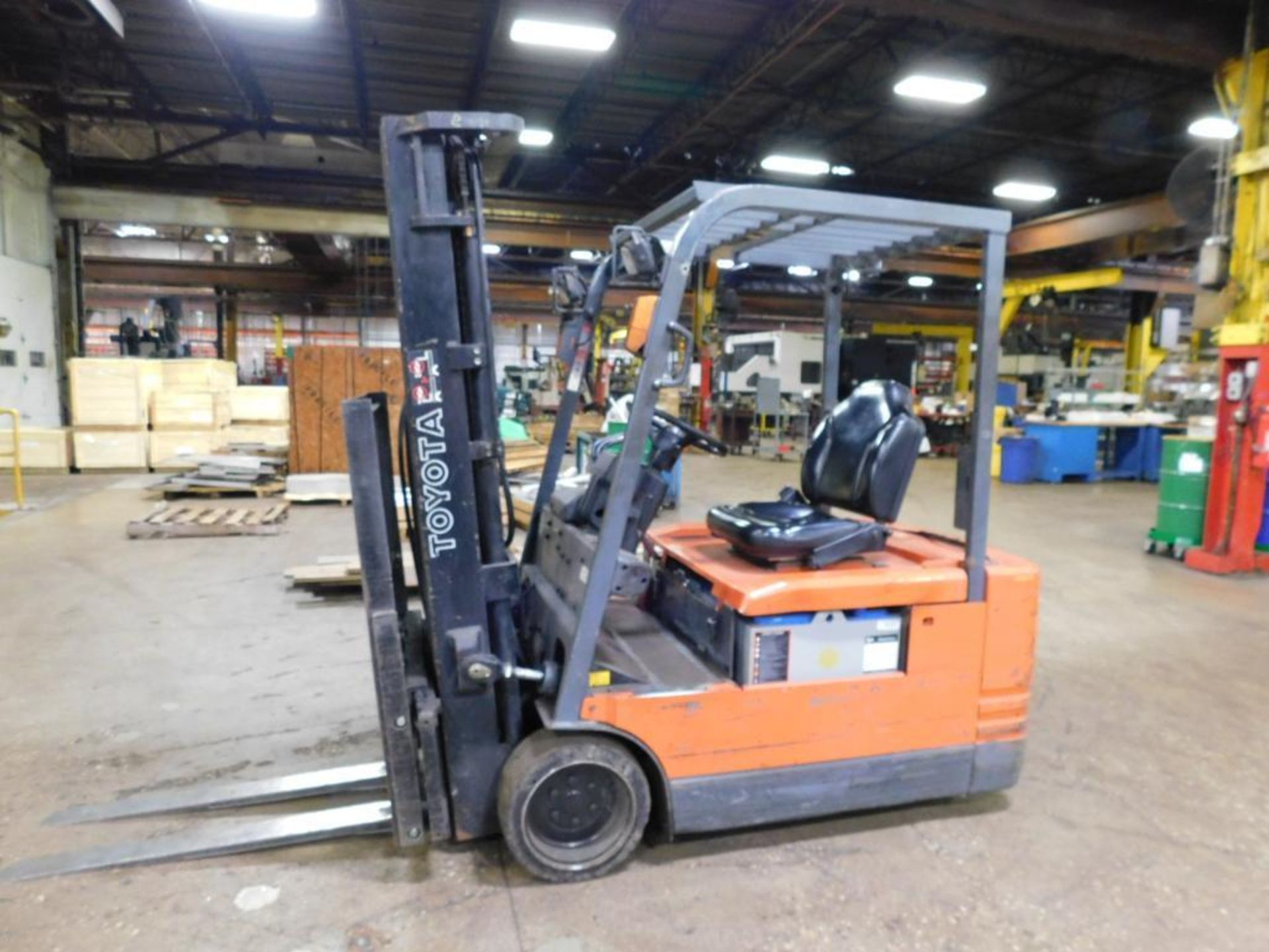 Toyota 3,450 Lb. Electric Forklift Model 5FBE20, S/N 10222, Solid Tires, 189" Max Lift Height, 3-Sta