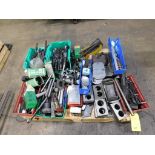 LOT: Assorted Taper Shank Drill Bits, Allen Wrenches, Tie-Down Equipment, Hammers, etc. in Crate