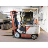 Nissan 4,700 Lb. Electric Forklift Model CYH02L258, S/N CYH02-001241, 187" Max Lift Height, Solid Ti