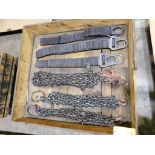 LOT: (1) 15,000 Lb. Lifting Chains, (2) Single Leg Chain Lifting Slings, (3) Chain Mesh Lifting Slin