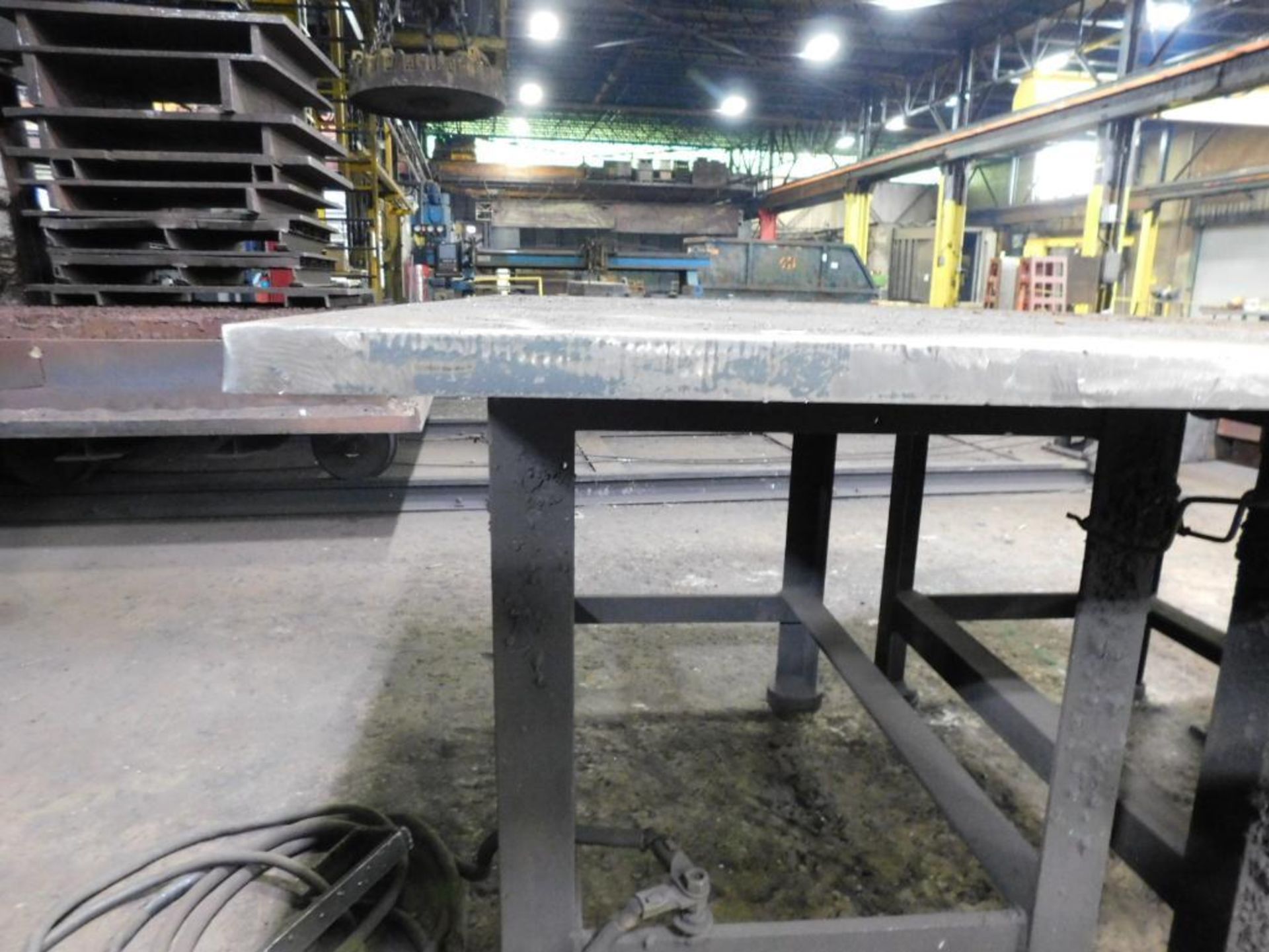 LOT: (1) 5' x 4' Die Table, (1) 64" x 64" Steel Fabrication Table, 1" Thick, (1) Steel Table - Image 4 of 5