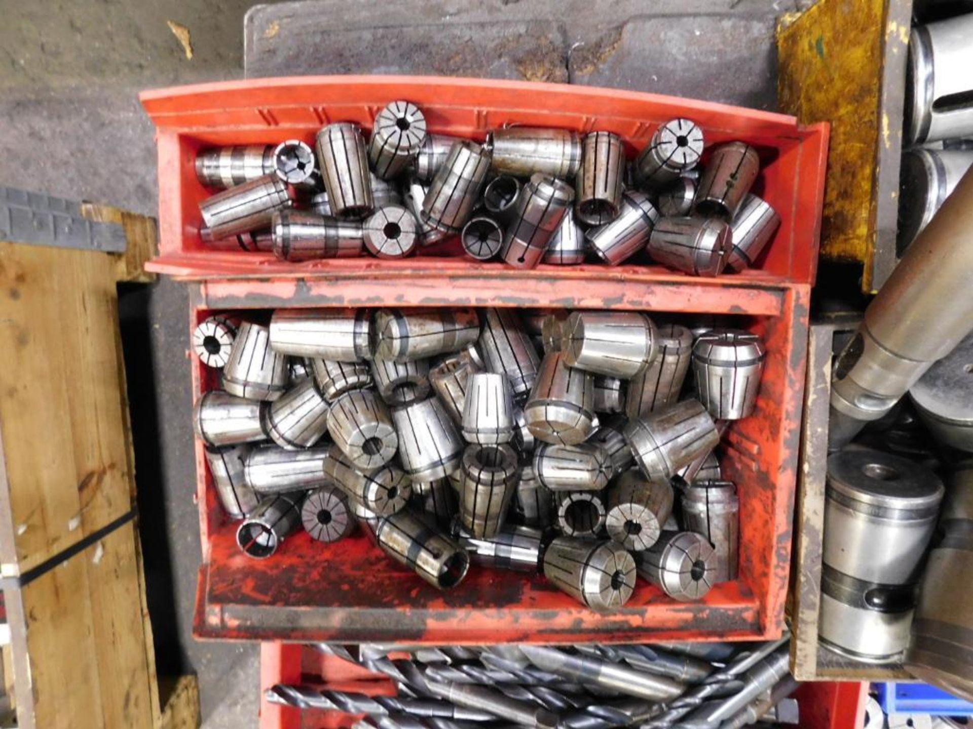 LOT: Assorted Taper Shank Drill Bits, Collets, Tool Bushings, etc. on Material Cart - Image 3 of 5