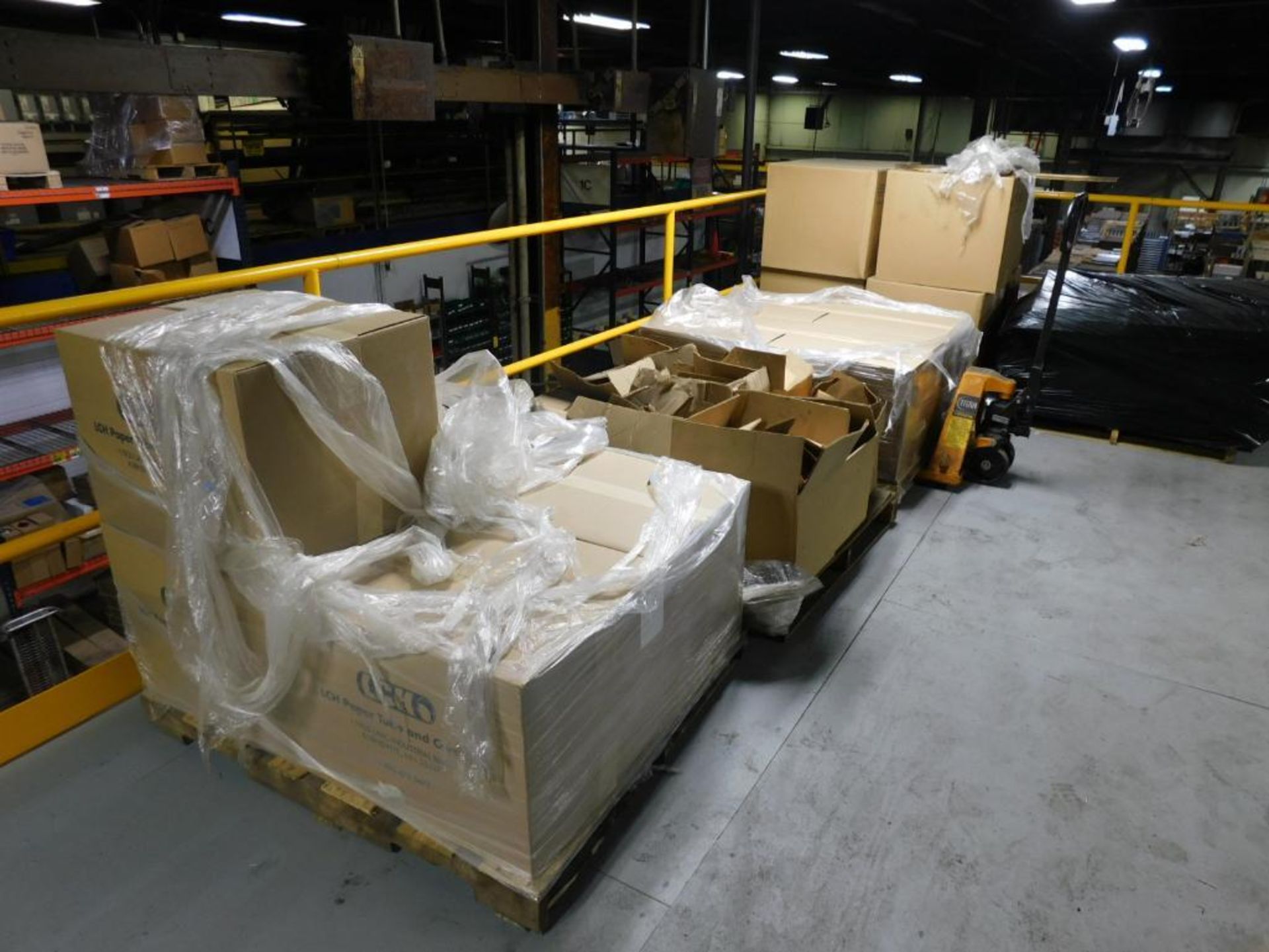 LOT: Contents of Mezzanine, Titan 5,500 Lb. Pallet Jack, Assorted Shipping Tubes, Paper Cores, Foam - Image 5 of 10