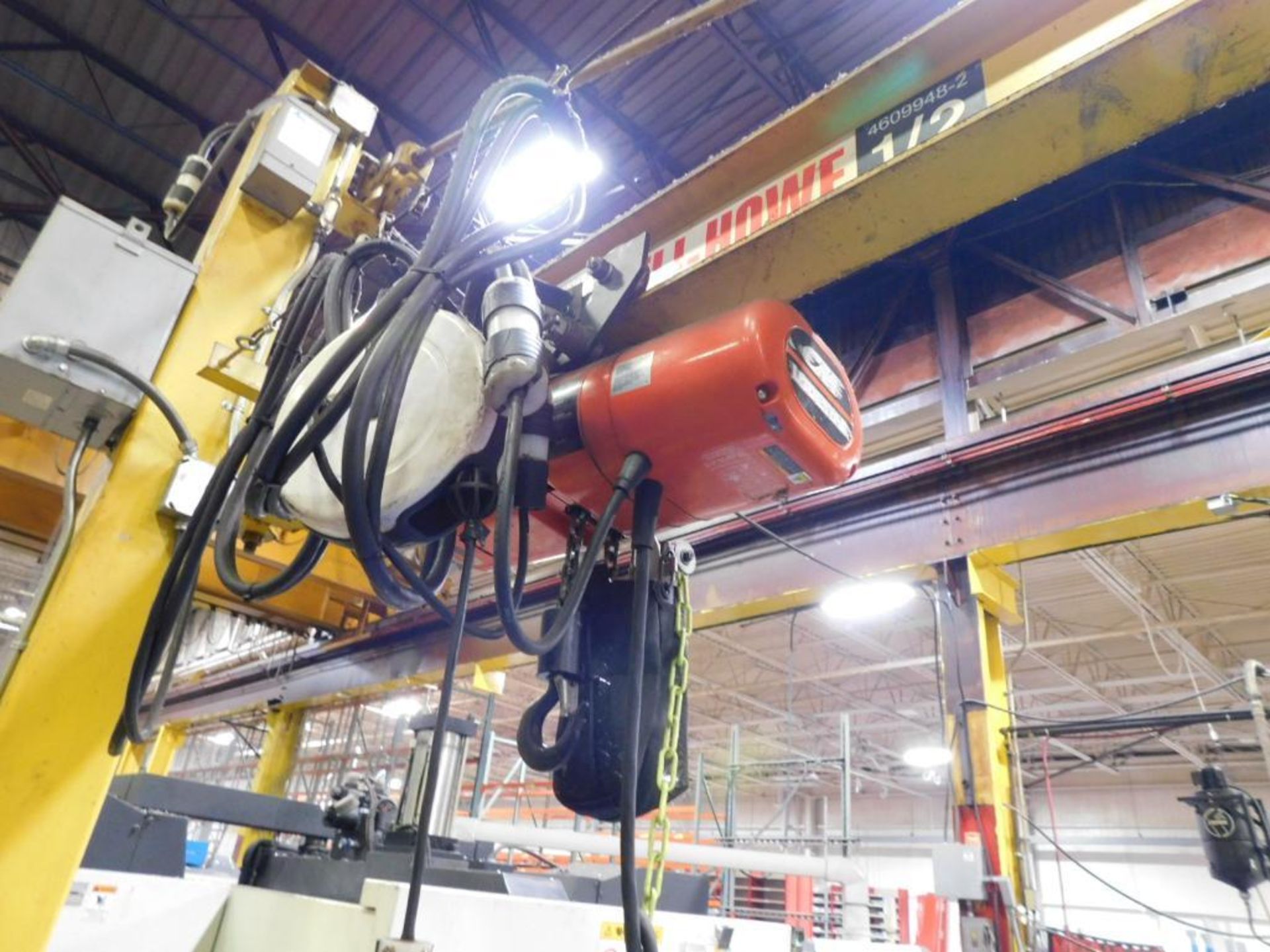 Abell Howe 1/2-Ton Free Standing Jib Crane w/CM Lodestar 1/4-Ton Chain Hoist - Image 3 of 5