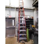 LOT: (1) Werner 28' 300 Lb. Cap. Fiberglass Extension Ladder, (1) Keller 10' 300 Lb. Cap. A-Frame La