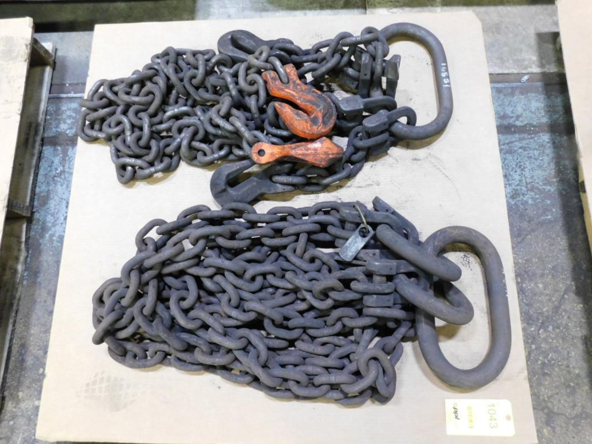 LOT: (1) 4-Leg 49,000 Lb. Chain Lifting Sling, 12' Reach, Size 3/4", (1) 58,800 Lb. Chain Lifting Sl