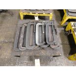 LOT: (12) Heavy Duty C-Clamps on Material Cart