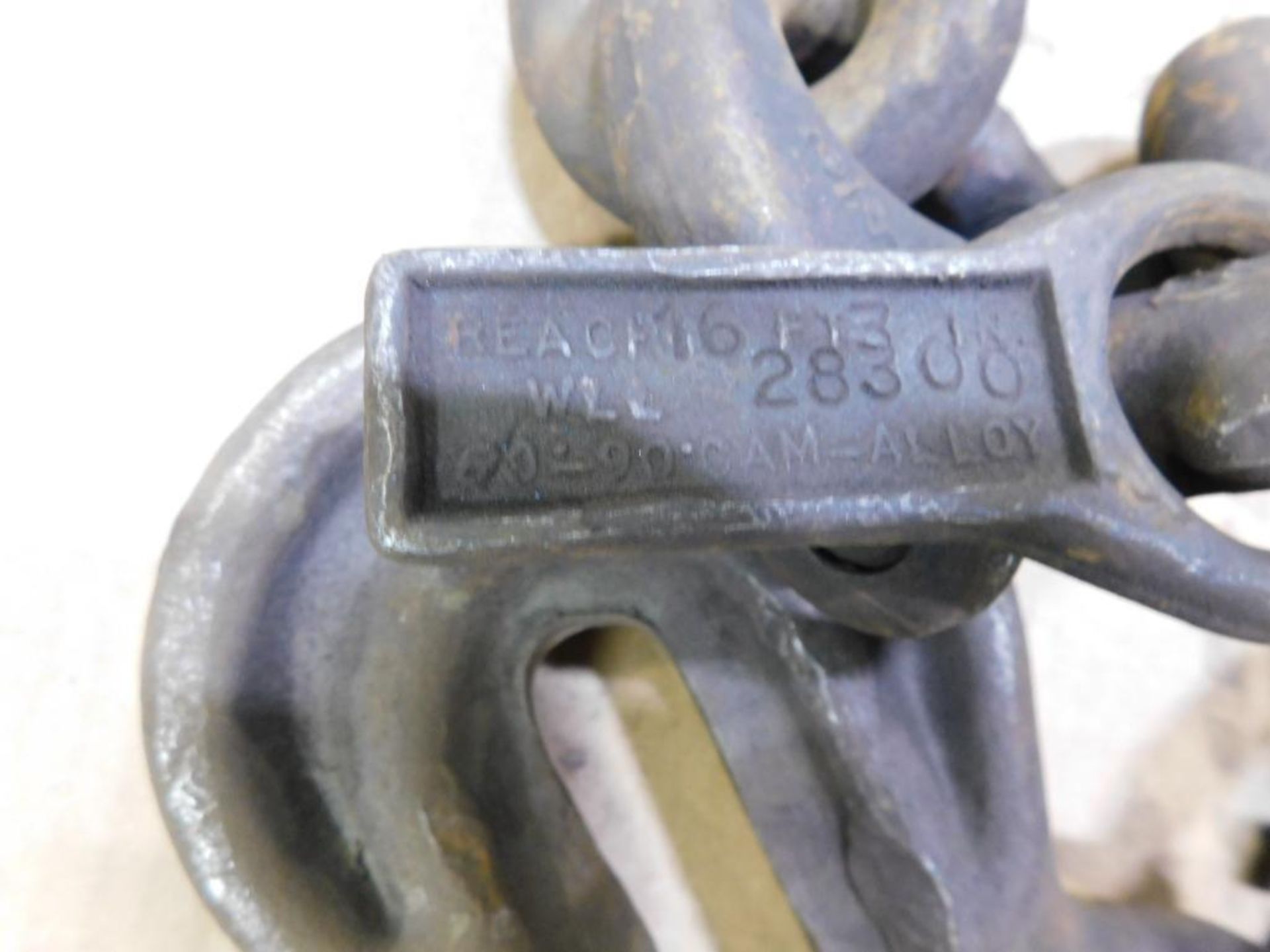 LOT: (1) 28,300 Lb. Double Hook Lifting Chain, 27' Length, Size 3/4", (1) 28,300 Lb. Double Hook Lif - Image 7 of 8