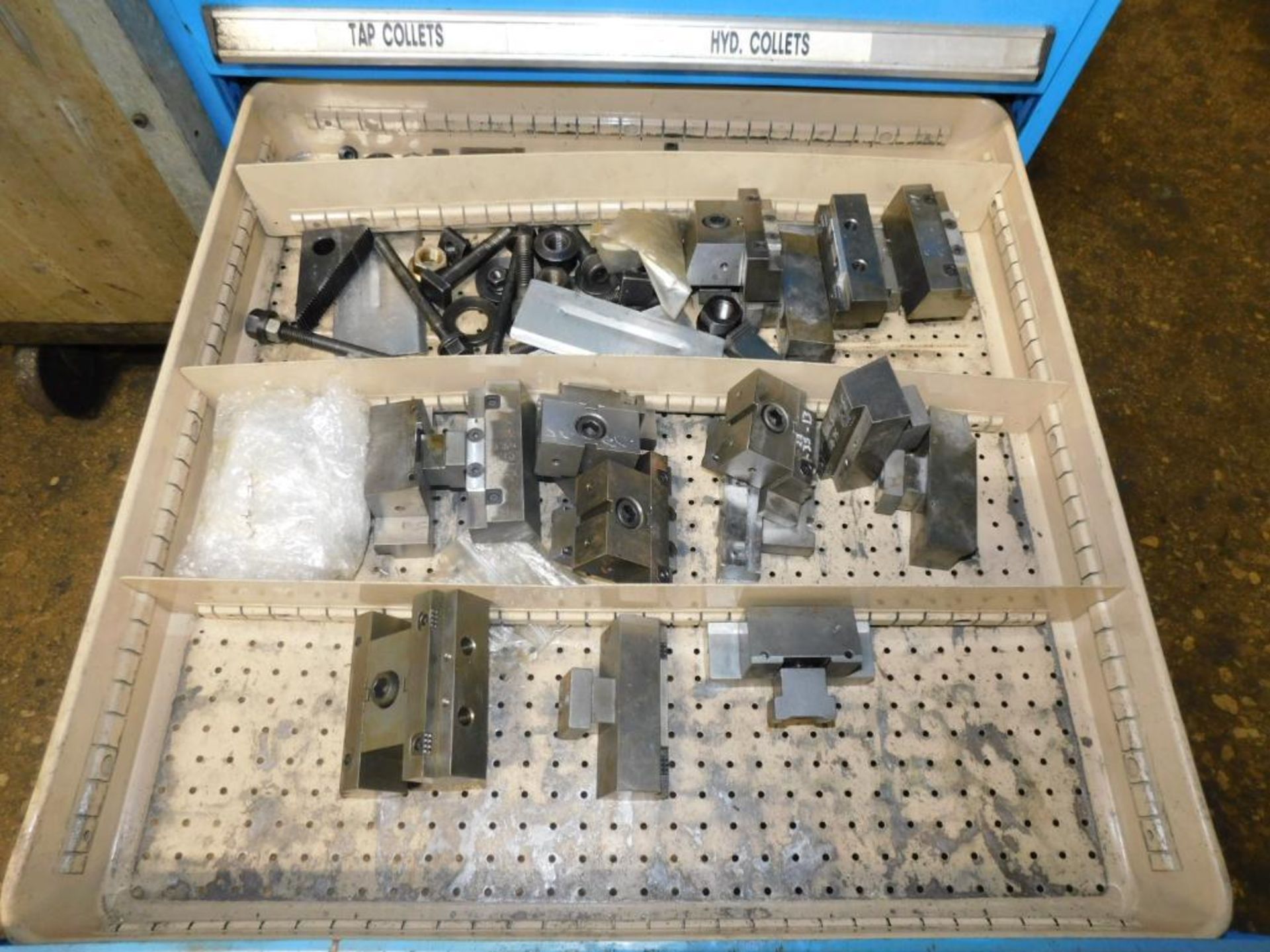 LOT: Kennedy 6-Drawer Tooling Cabinet w/Contents, Rolling Cart w/Assorted Tooling, Metal Workbench - Image 7 of 9