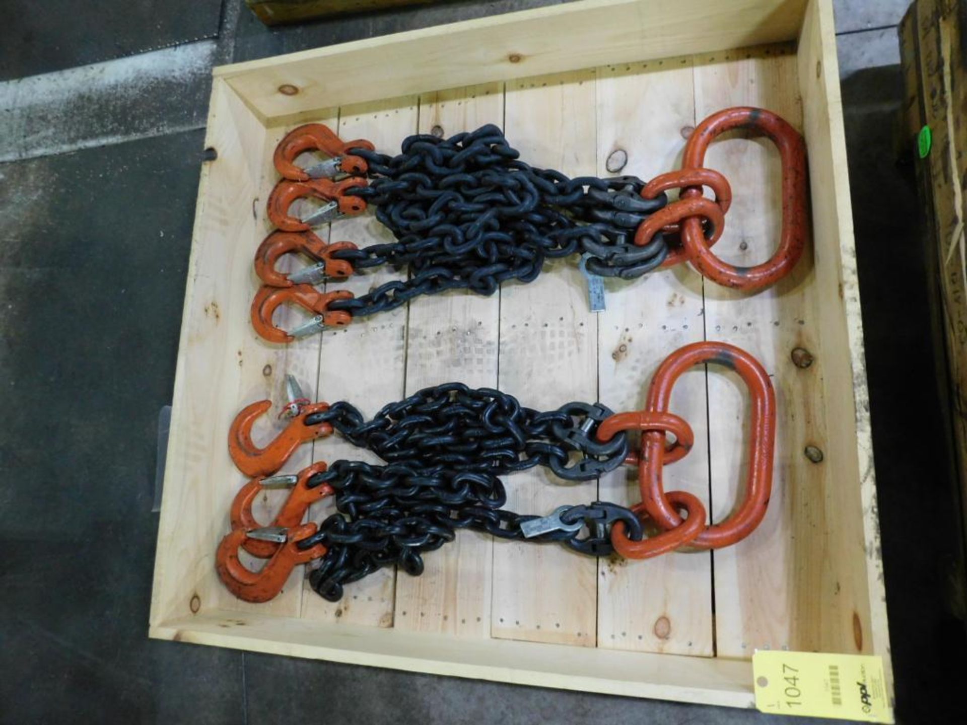 LOT: (1) 4-Leg 47,000 Lb. Chain Lifting Sling, 6' Length, Size 5/8", (1) 3-Leg 47,000 Lb. Chain Lift - Image 2 of 8