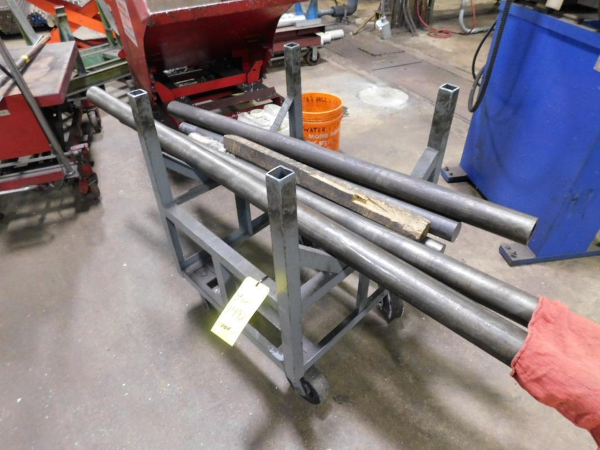 LOT: (1) 84" x 21" Roller Conveyor, (2) Heavy Duty Material Stock Carts (NO CONTENTS) - Image 4 of 4