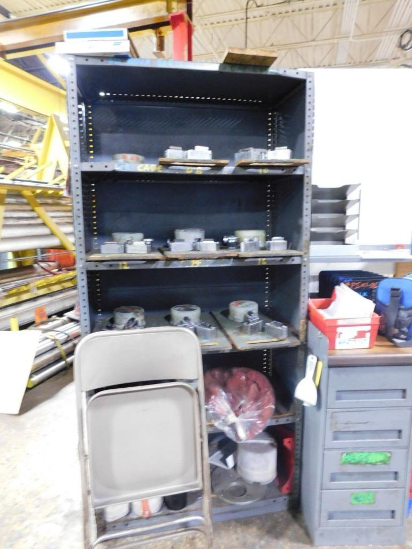 LOT: (3) Workbenches, Cabinet, Shelf, Wood Table (NO CONTENTS) (DELAYED REMOVAL, CONTACT SITE MANAGE - Image 7 of 7