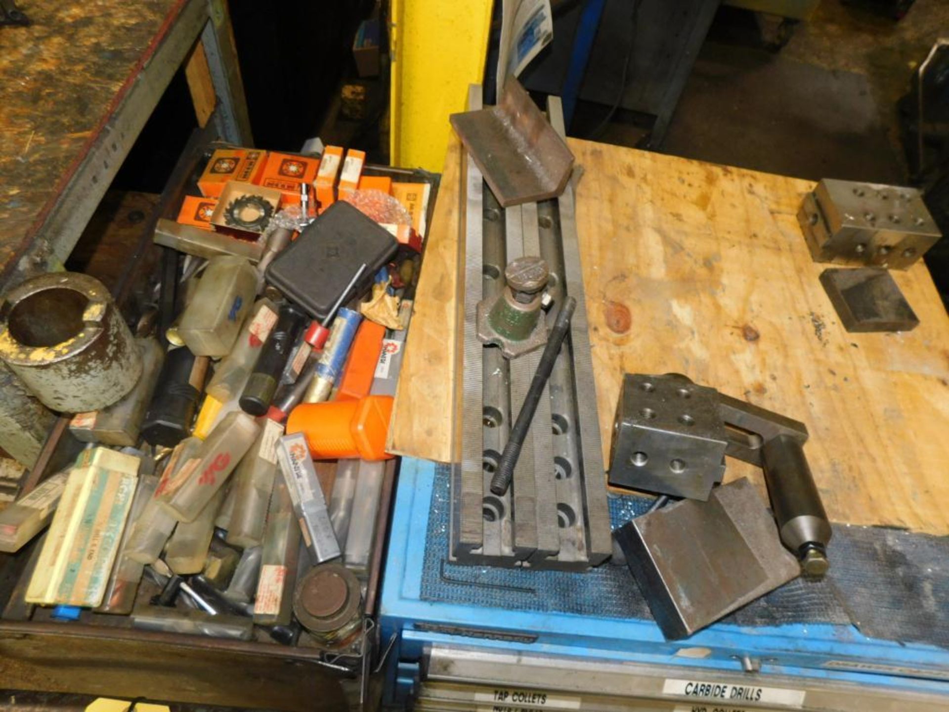 LOT: Kennedy 6-Drawer Tooling Cabinet w/Contents, Rolling Cart w/Assorted Tooling, Metal Workbench - Image 9 of 9