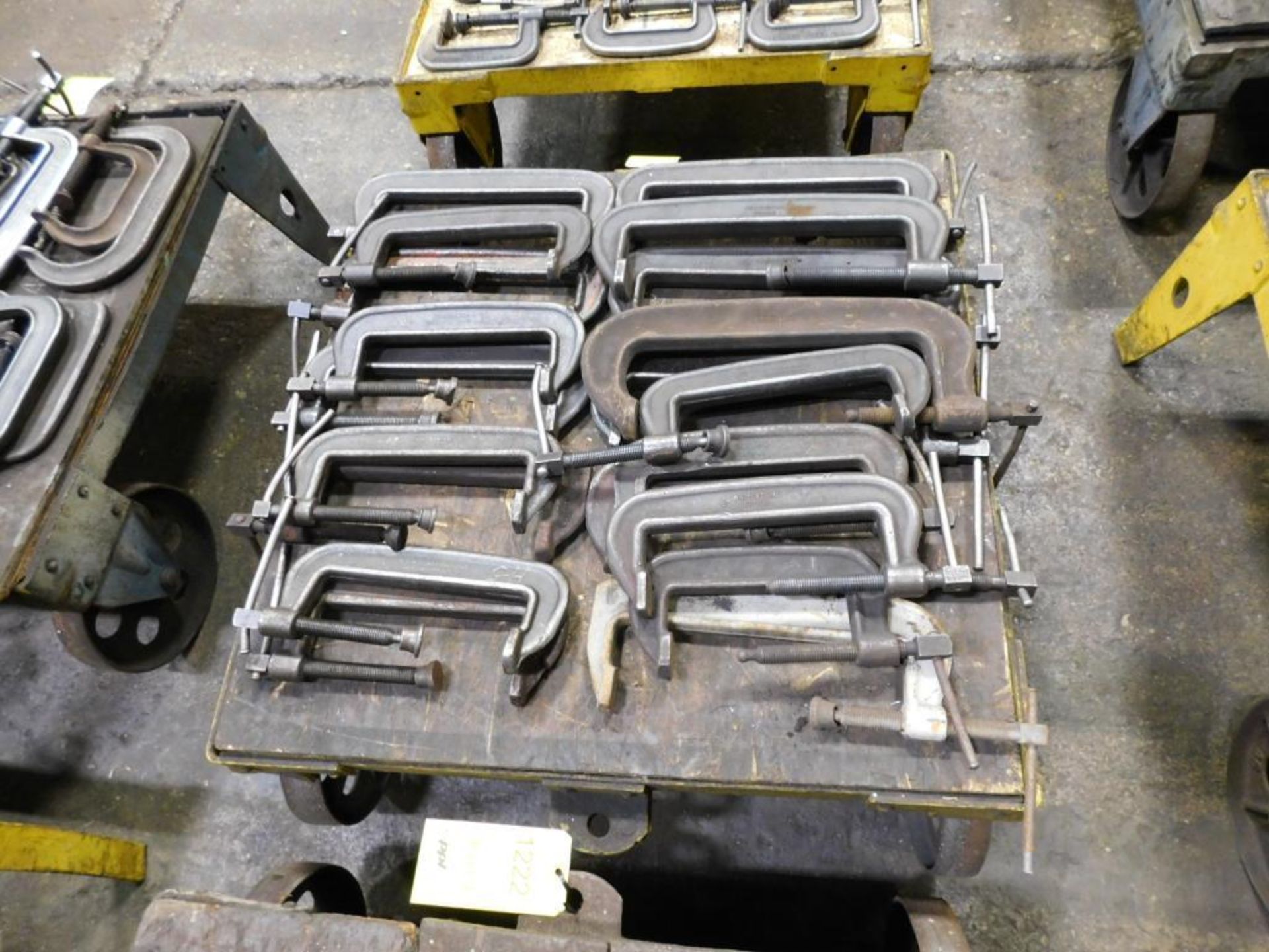 LOT: (approx. 18) Assorted Heavy Duty C-Clamps on Material Cart - Image 3 of 3
