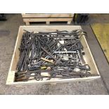 LOT: Assorted Combination Wrenches, Pry Bars, Hammers, Allen Wrenches in Crate