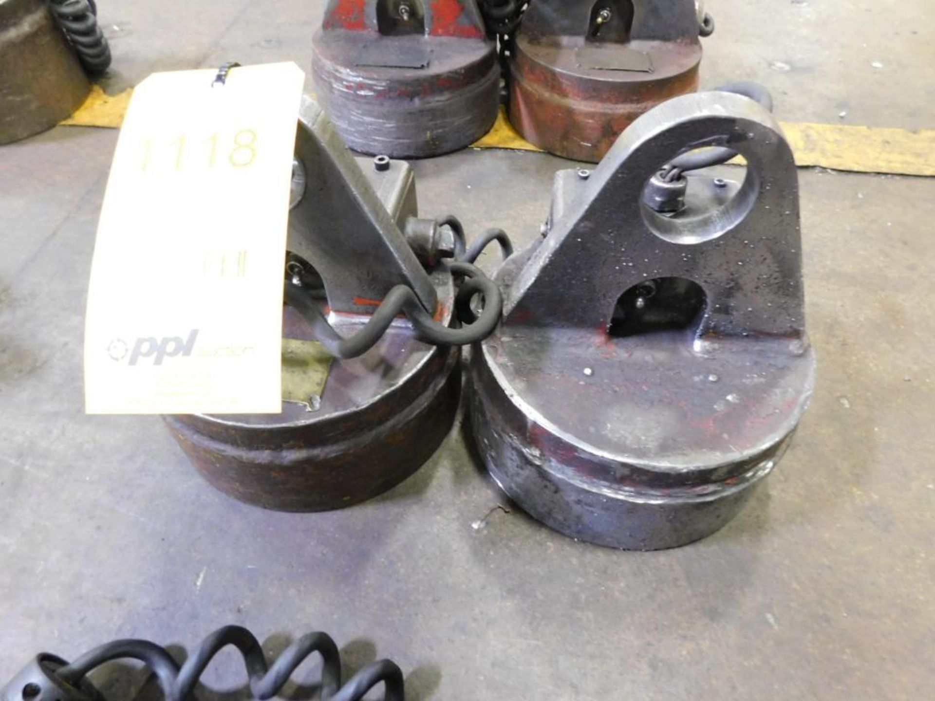 LOT: (2) 1,200 Lb. (approx.) Electromagnetic Lifting Magnets