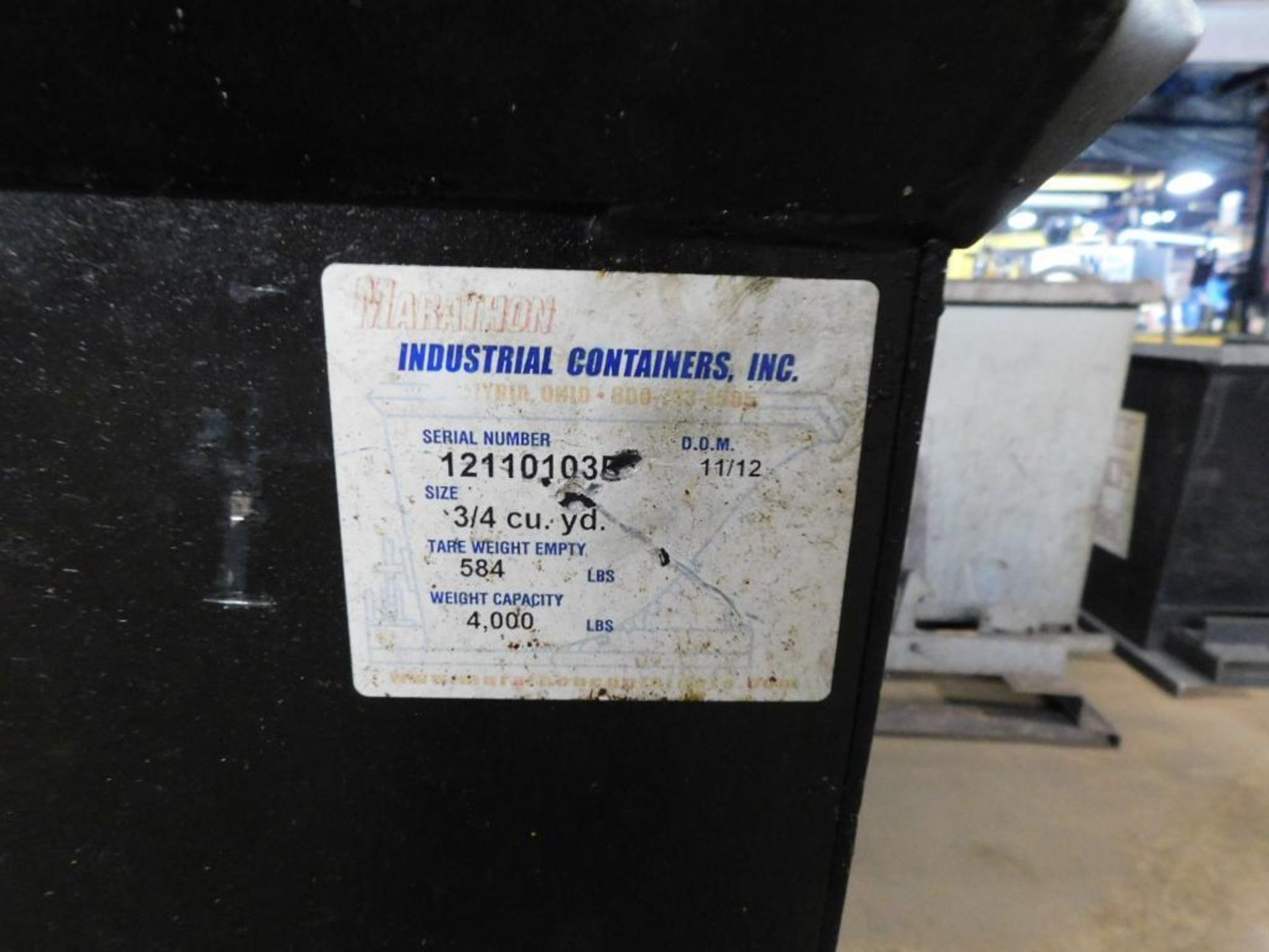 Marathon Industrial Containers Forkliftable/Rolling 3/4 Cu. Yd. Dump Hopper
