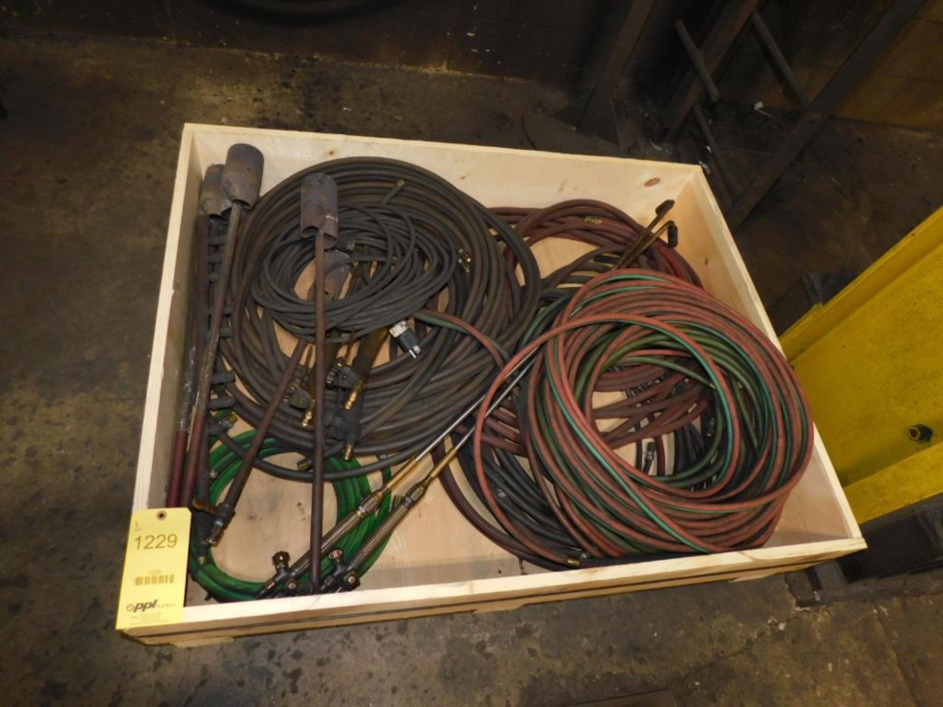 LOT: Assorted Torch Burners, Torches, Hosing in Crate