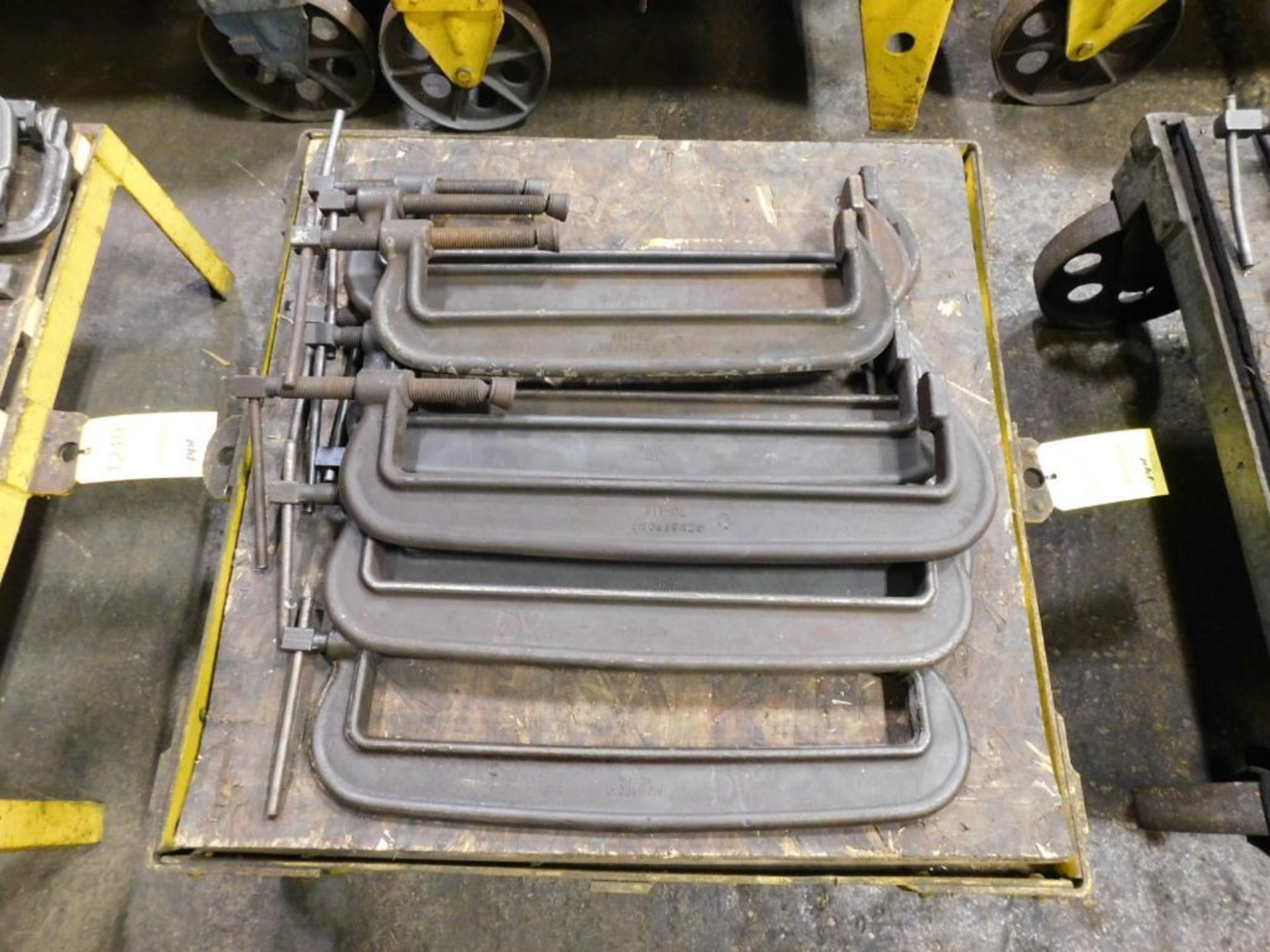 LOT: (9) Heavy Duty C-Clamps on Material Cart - Image 2 of 3