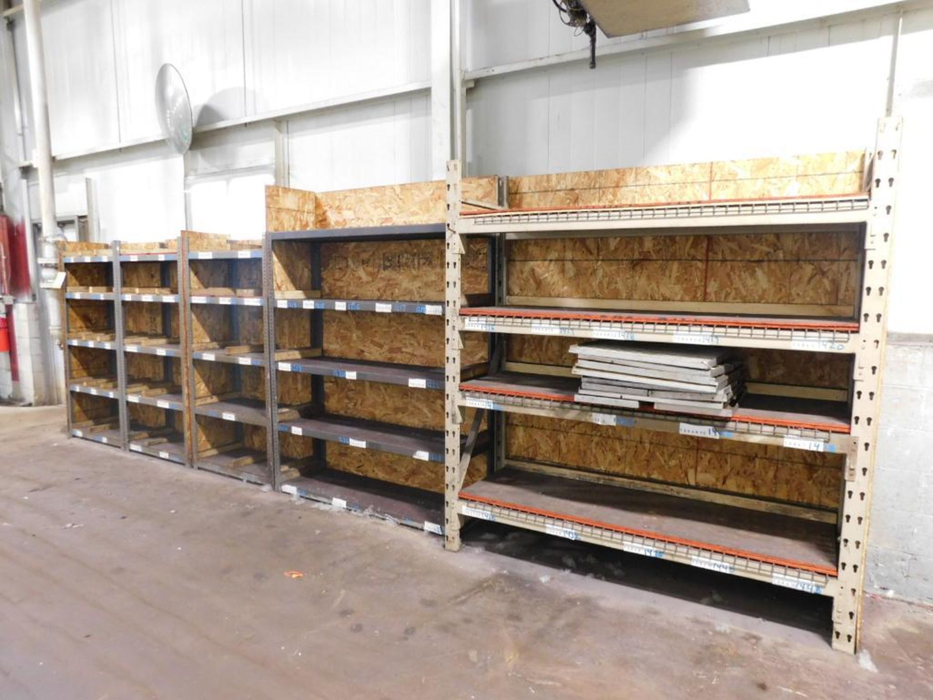 LOT: (16) Shelves, (1) Section of 7' x 6' x 24" Racking, Wood Table, 80" H x 120" W x 60" D Heavy Du - Image 2 of 11
