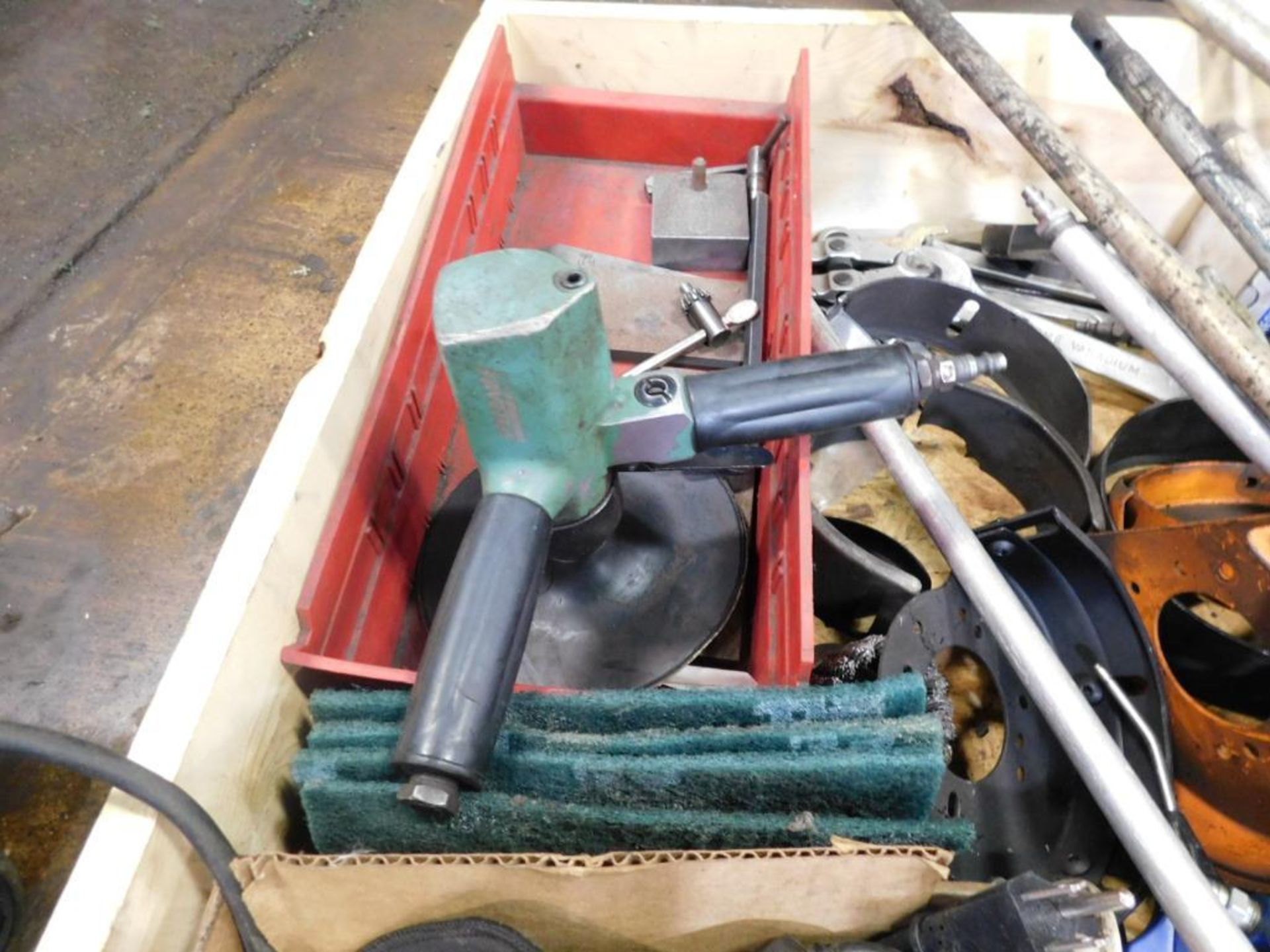 LOT: Crate Consisting of Assorted Air Blowers, Pneumatic Vertical Sander, Pneumatic Tool Parts, Acce - Image 6 of 9