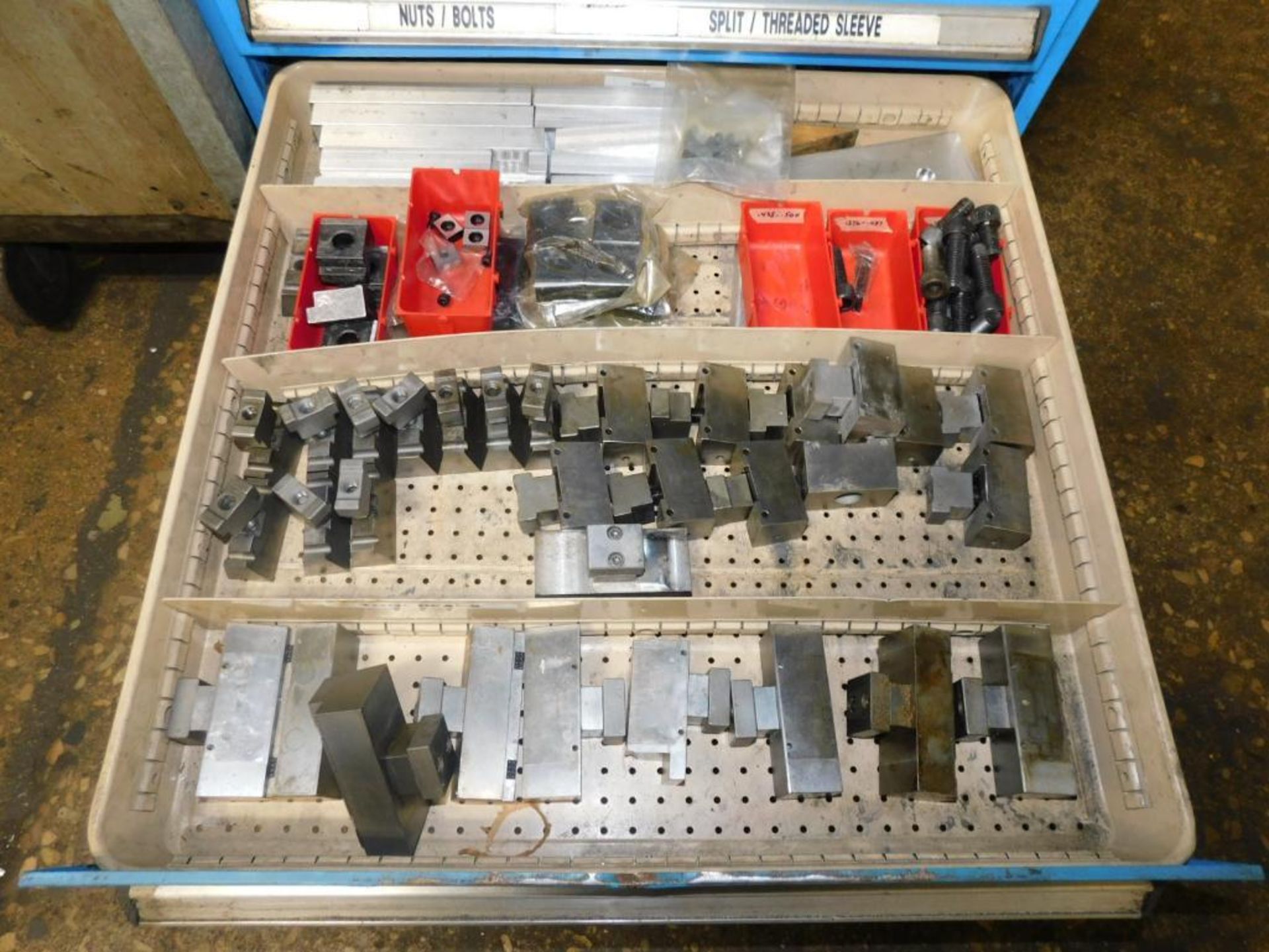 LOT: Kennedy 6-Drawer Tooling Cabinet w/Contents, Rolling Cart w/Assorted Tooling, Metal Workbench - Image 8 of 9