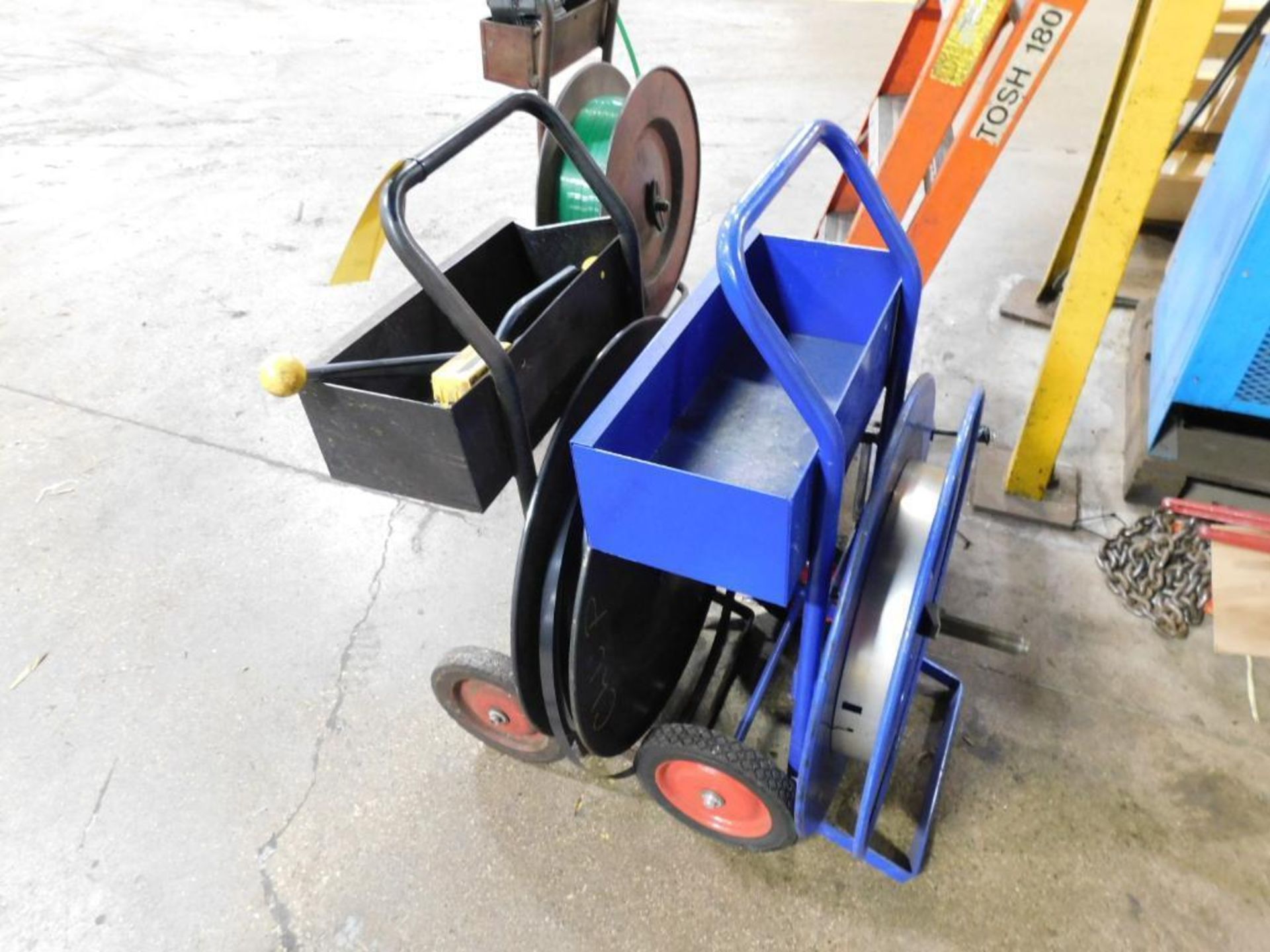 LOT: Rolling Banding Cart w/Steel Banding, Manual Fromm Strapping Tool, U-Line Rolling Banding Cart - Image 3 of 4