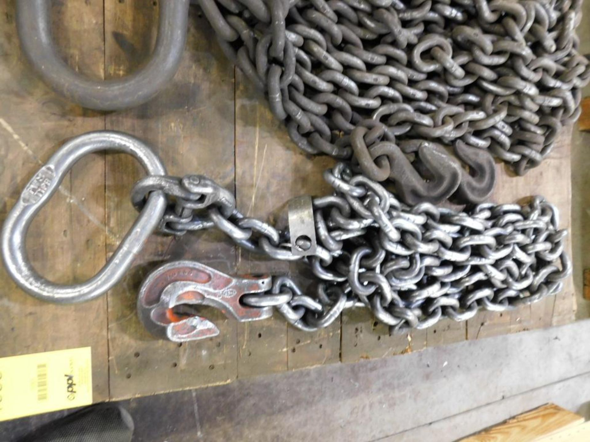 LOT: (1) 4-Leg 47,000 Lb. Chain Lifting Sling, 11' Reach, Size 5/8", (1) 1-Leg 22,600 Lb. Chain Lift - Image 2 of 9