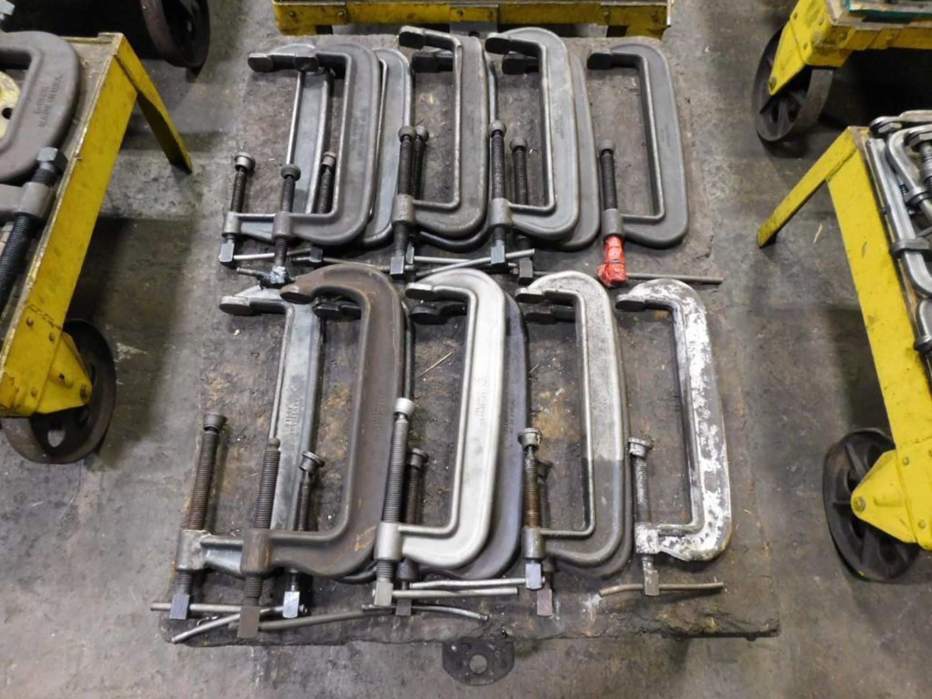 LOT: (16) Assorted Heavy Duty C-Clamps on Material Cart - Image 3 of 3