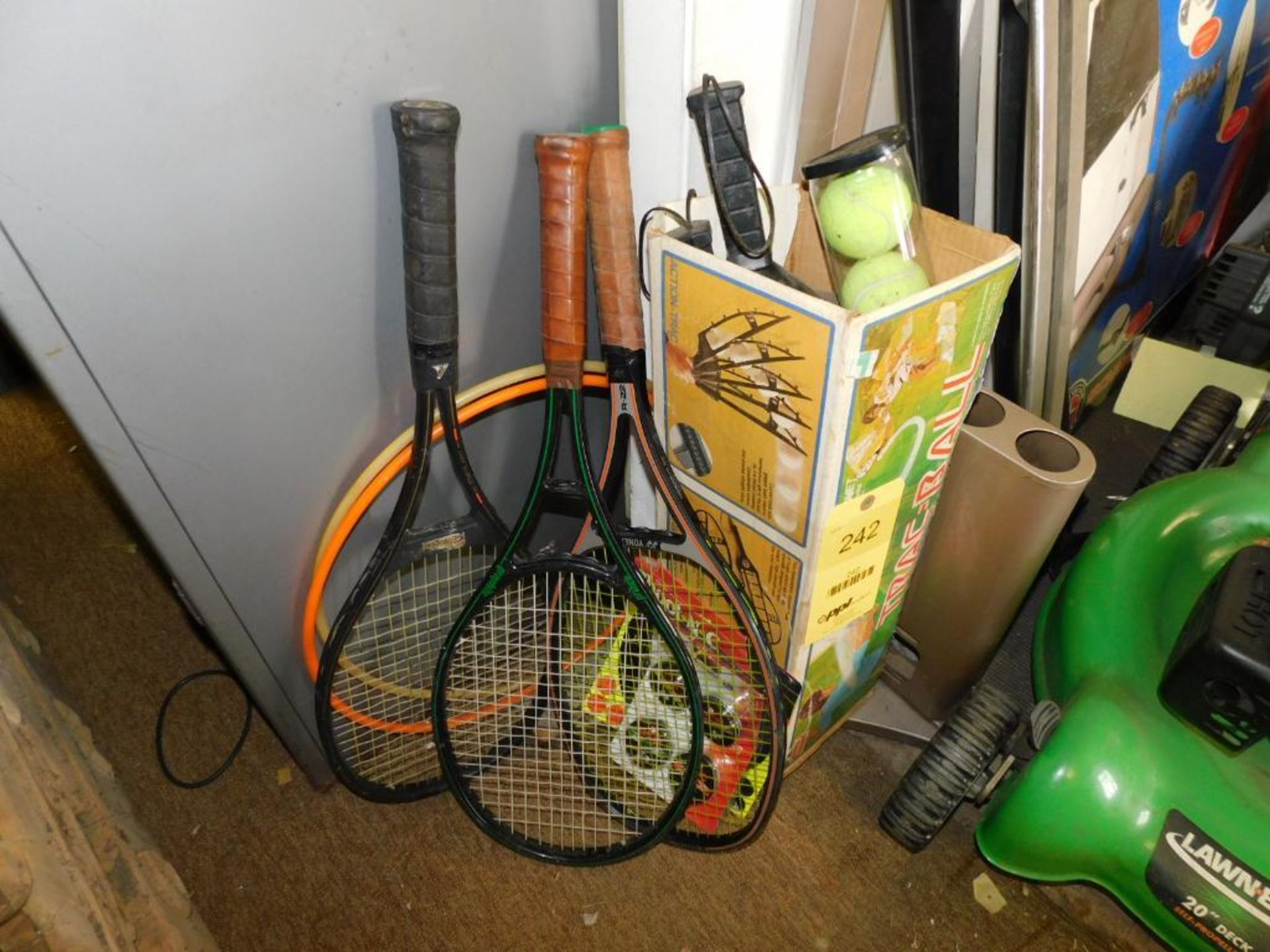 LOT: (3) Tennis Rackets, Trac-Ball Game, Assorted Lead Pellets & Targets - Image 2 of 5