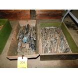 LOT: Assorted Taper & Straight Shank Drill Bits in (2) Metal Tubs